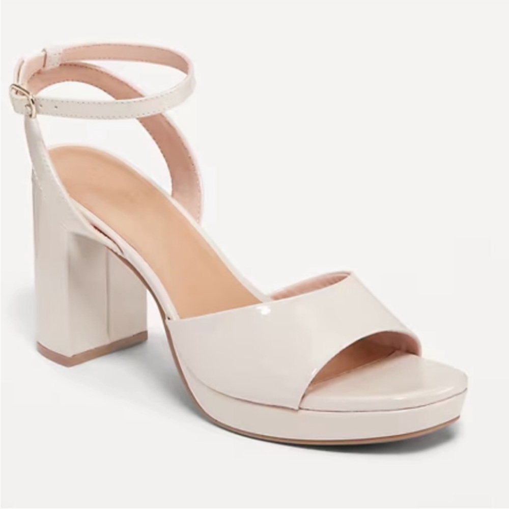 Elegant Cream Block Heel Sandals